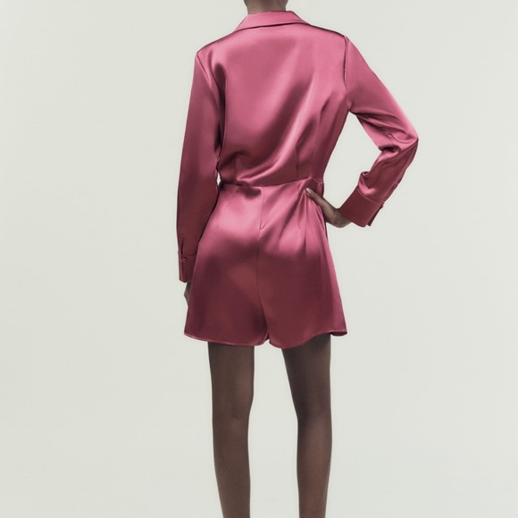 Zara limited edition satin effect short jumpsuit - Picture 6 of 10